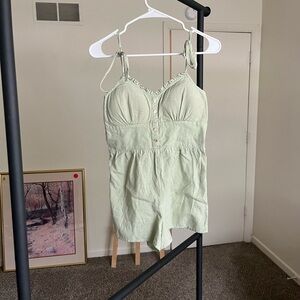 Derek Heart Sage Green Romper